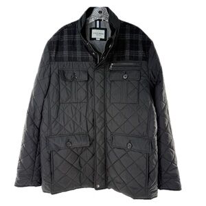 Cole Haan Essential Quilt Mixed Media Multi Pocket Jacket Black Men's Size XL